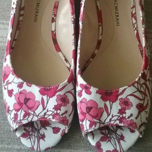 Isaac Mizrahi Summer Wedges Floral Peep Toe 11M